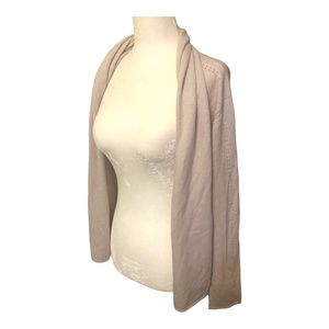 MARCCAIN CASHMERE beige shrug with silver coloured rhinestones